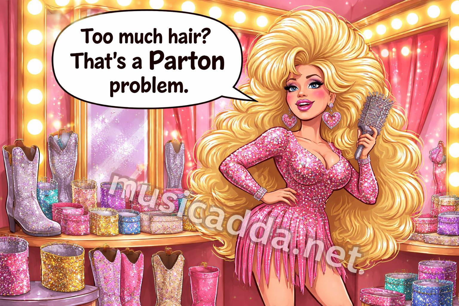 Dolly parton over the top cartoon