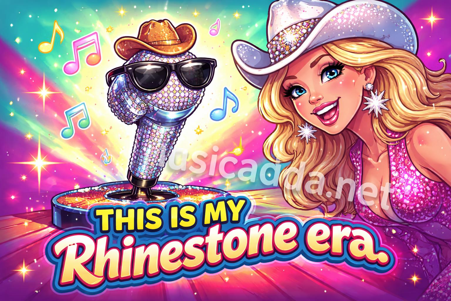 Dolly parton rhinestone microphone cartoon