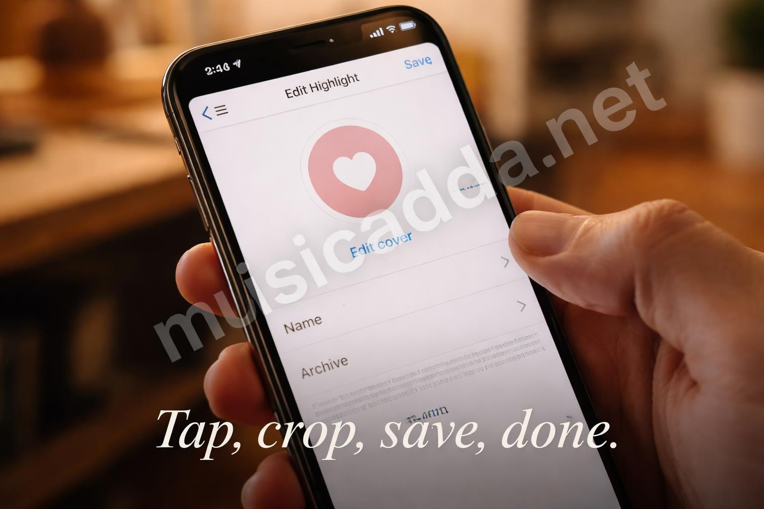 Editing instagram highlight cover on iphone