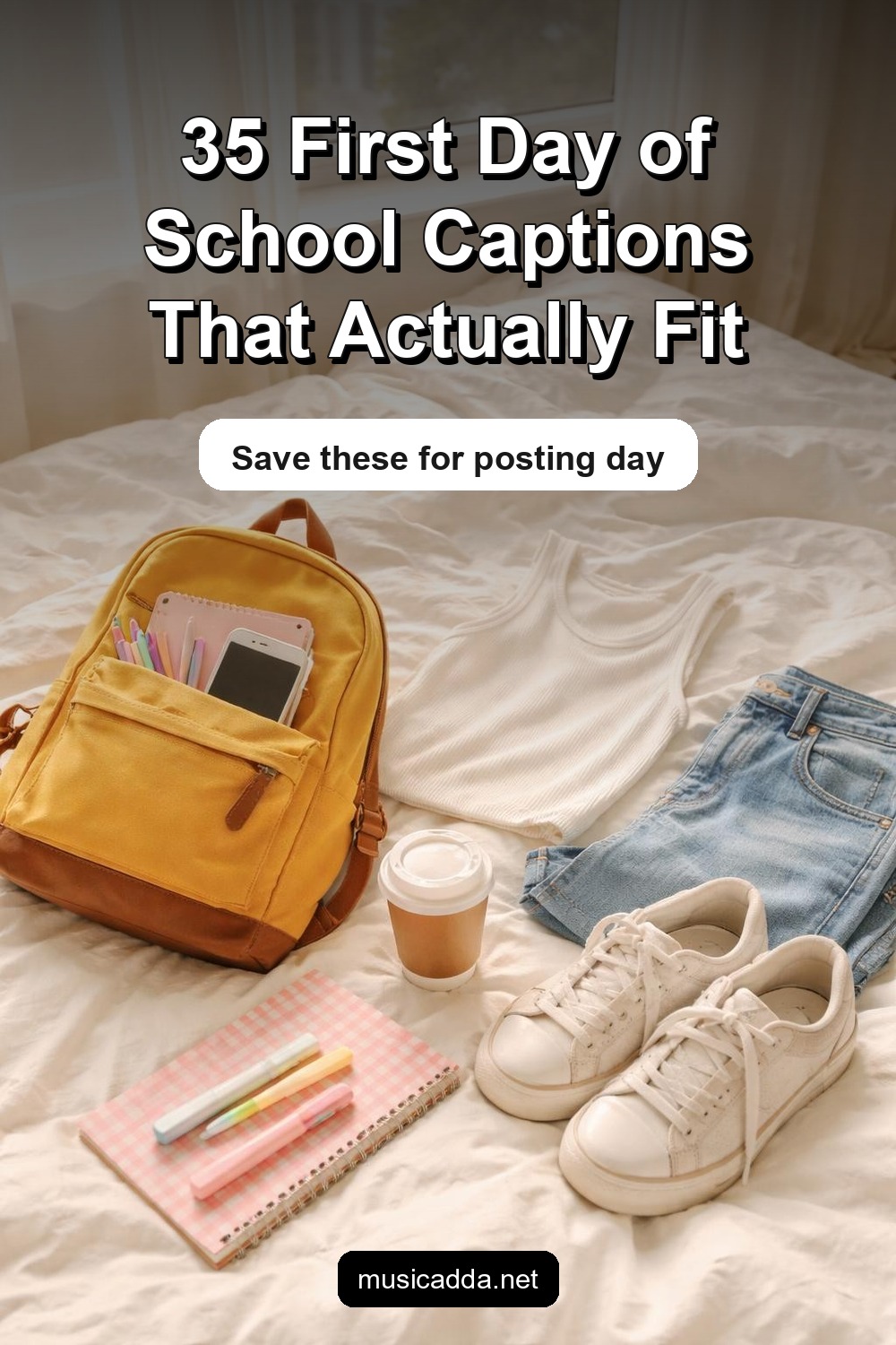 Pinterest image for First Day of School Captions for Instagram Posts