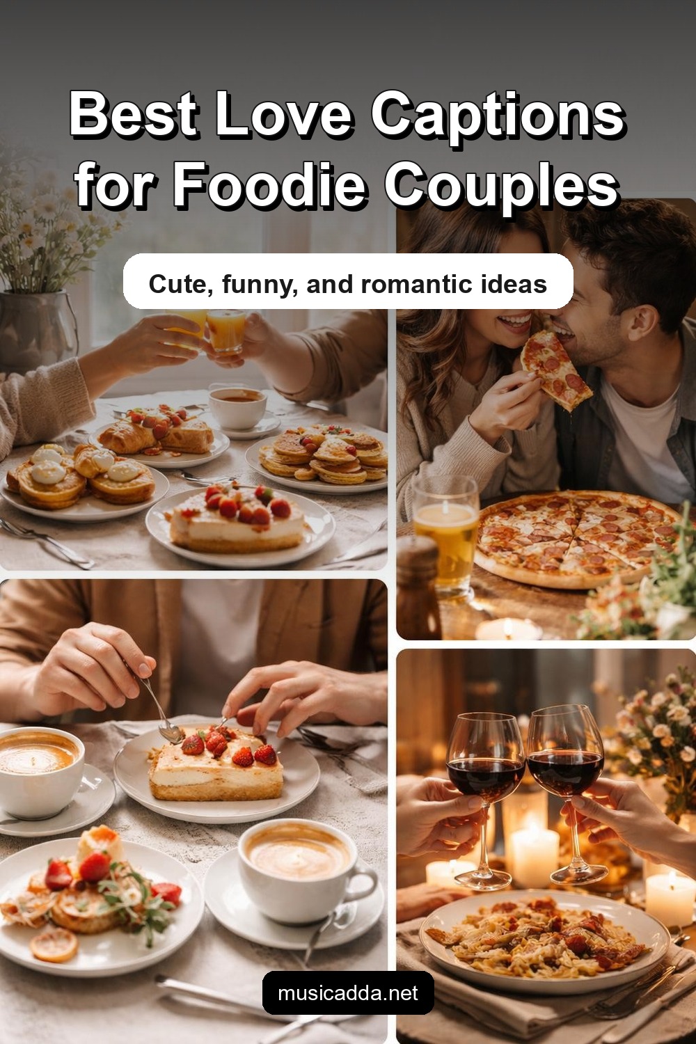 Pinterest image for Love Captions for Foodie Couples on Instagram