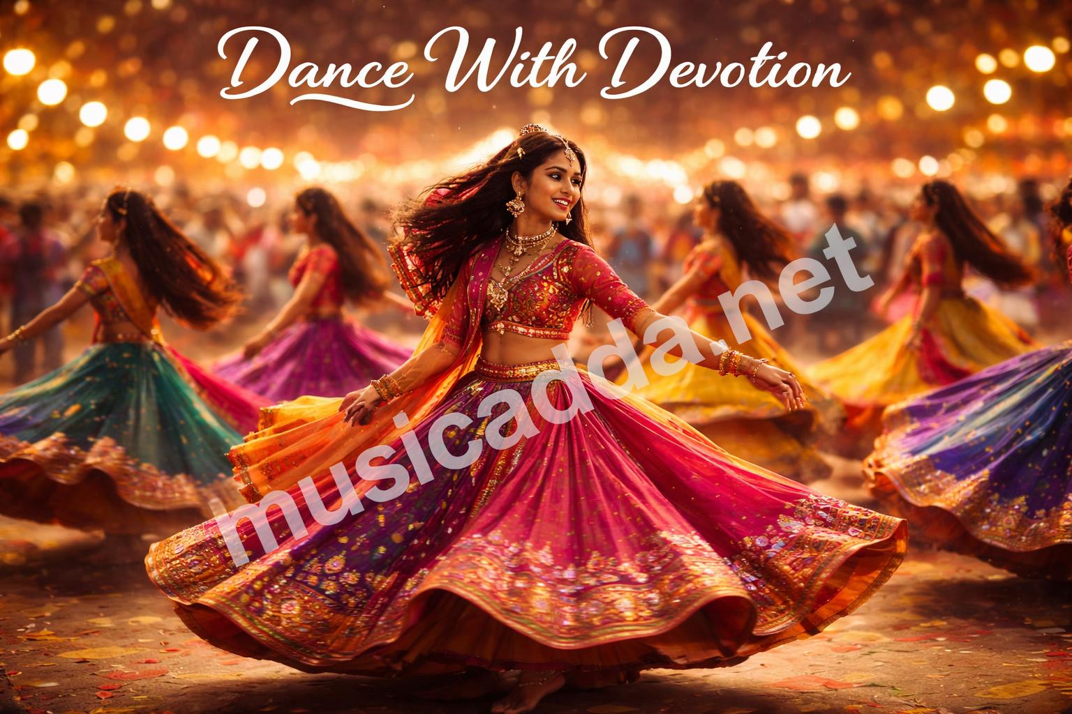 Garba dancers colorful lehenga motion