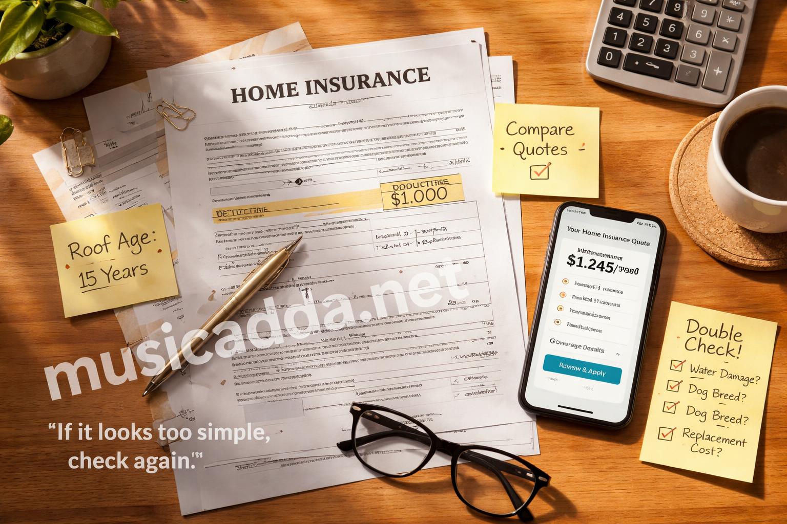 Home insurance quote red flags checklist