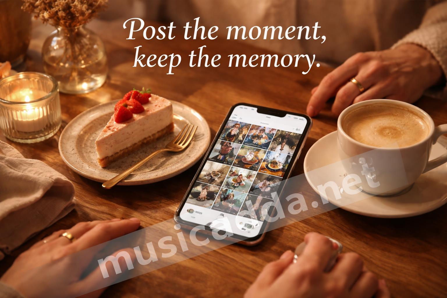 Instagram feed with foodie couple caption ideas