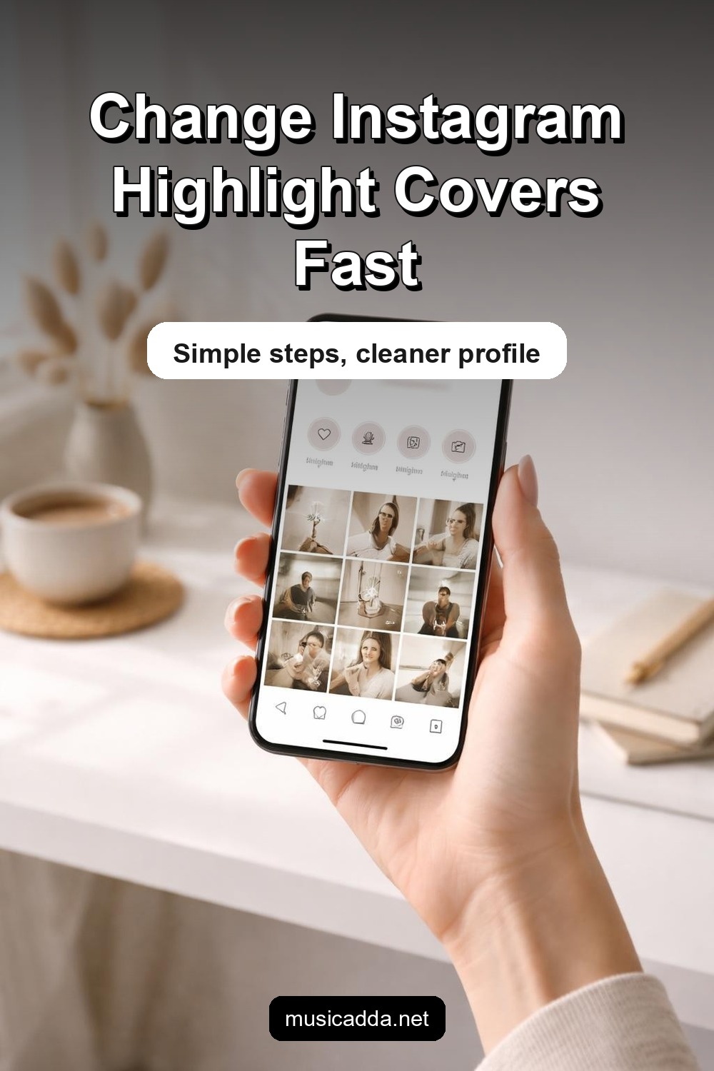 Pinterest image for How to Change Highlight Cover on Instagram in Seconds