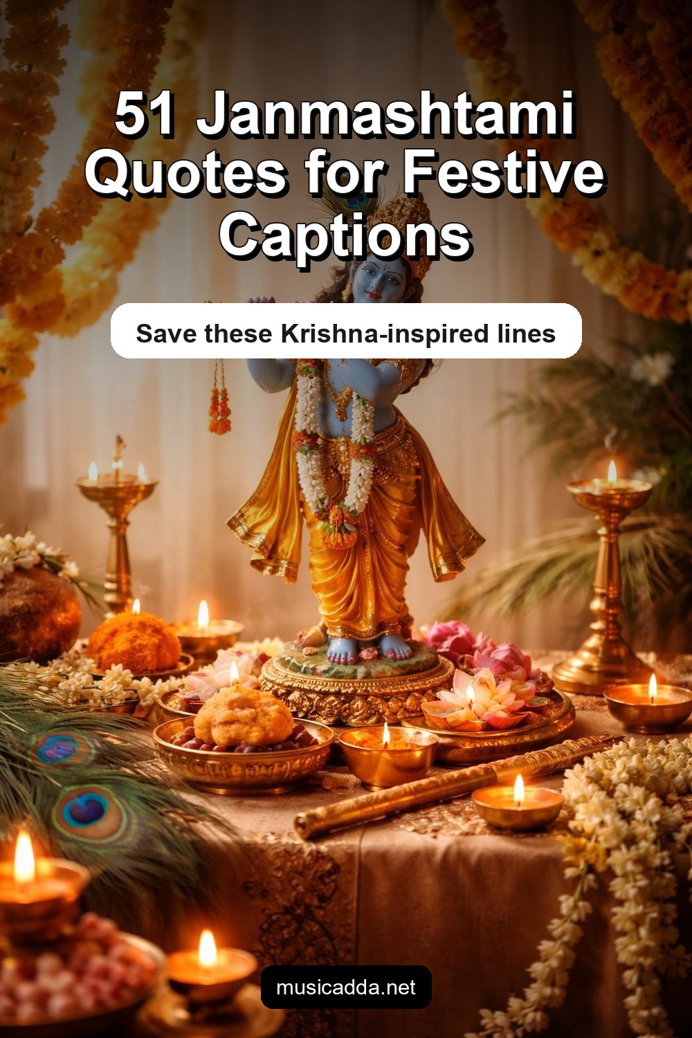 Pinterest image for 51 Janmashtami Quotes to Celebrate Lord Krishna