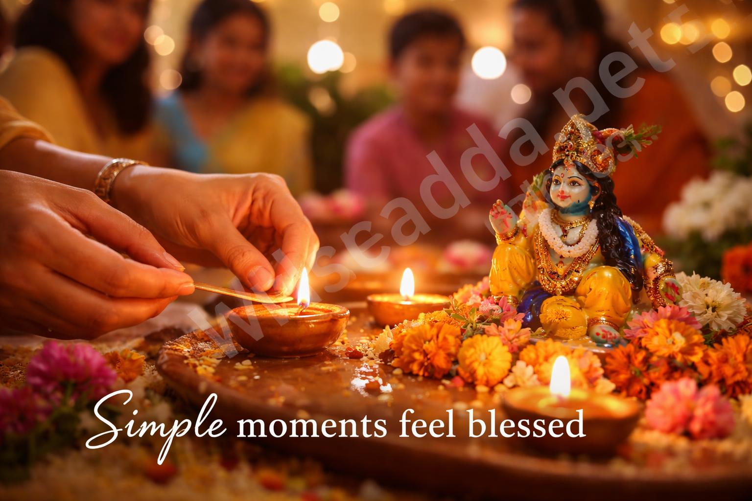 Janmashtami smartphone candid festival captions