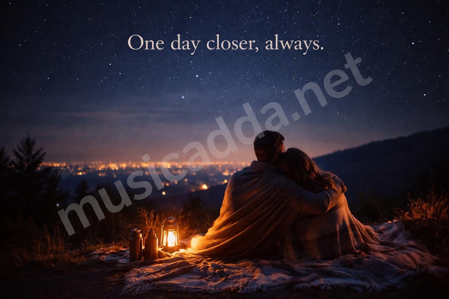 Long distance couple night sky reunion