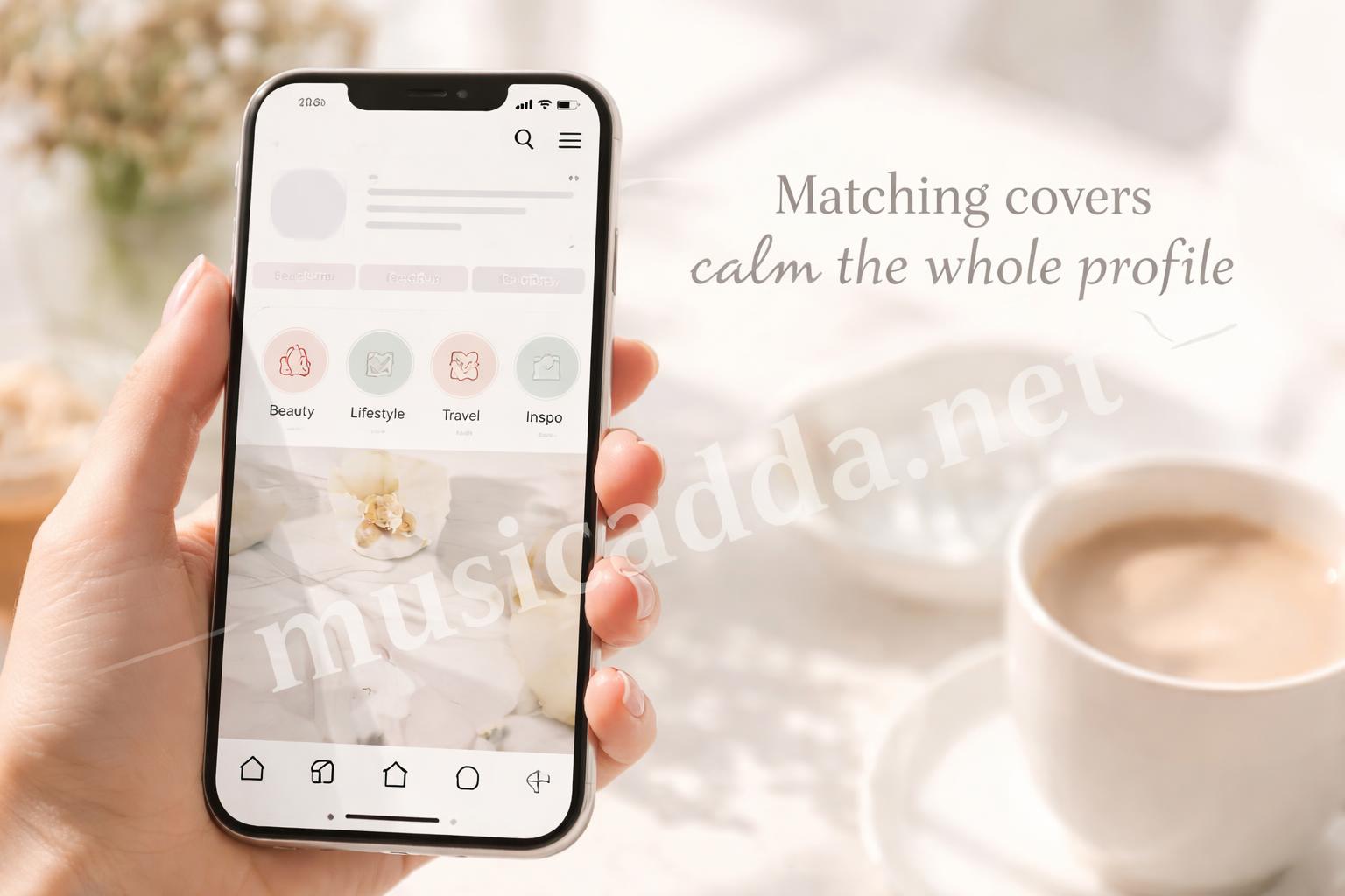 Matching instagram highlight covers in a row