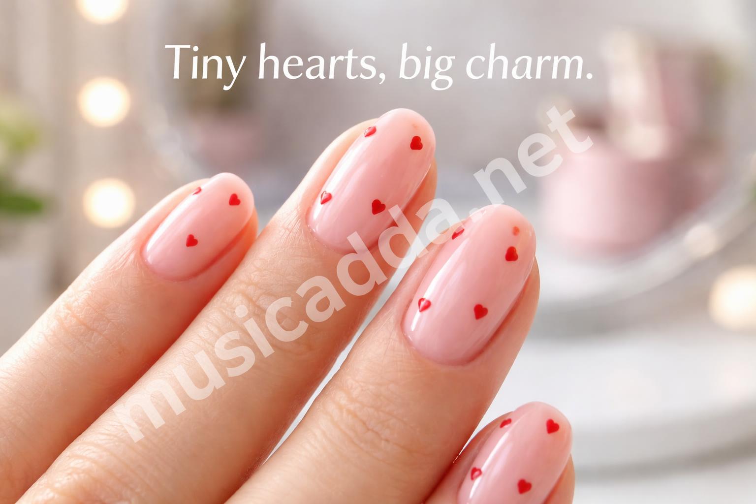 Micro heart teen nail designs