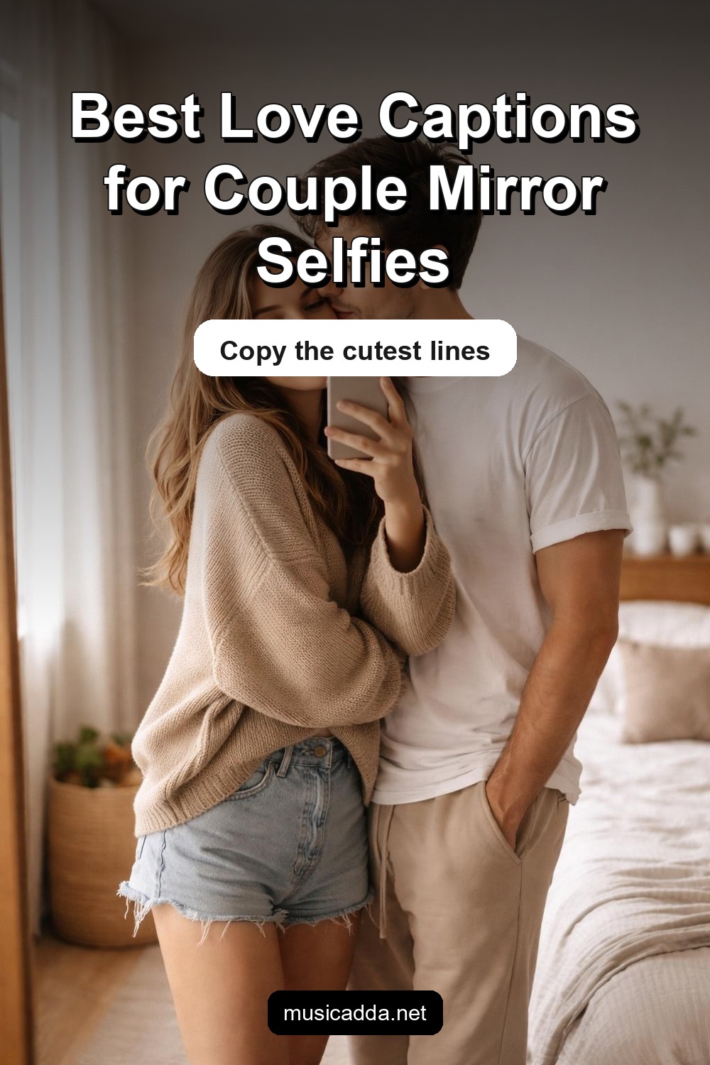 Pinterest image for Love Captions for Mirror Selfies With Your Partner