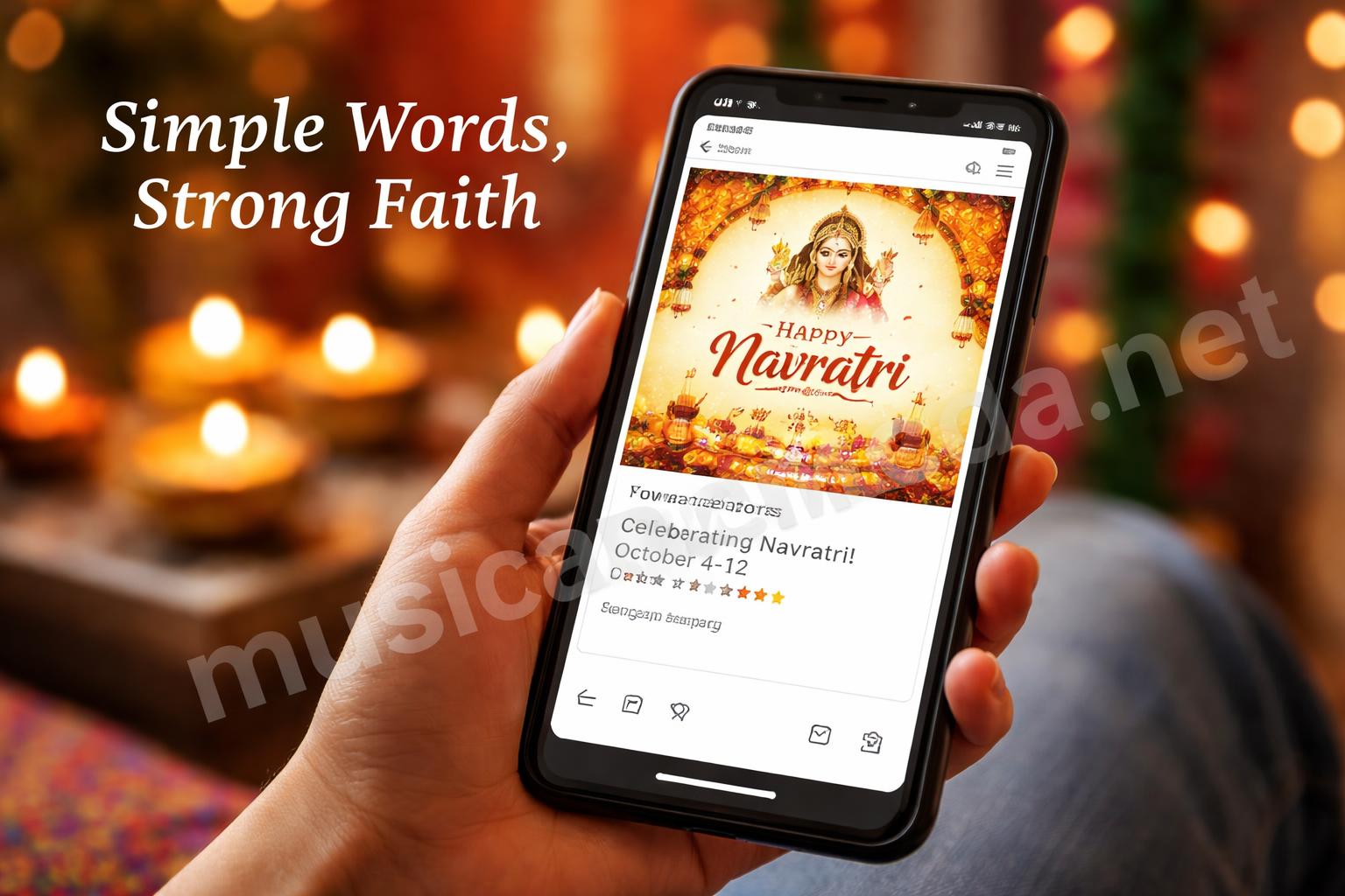 Modern navratri captions phone hand