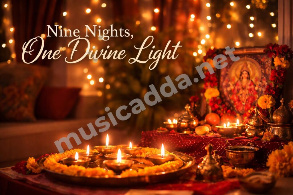 Navratri devotion festival lights hero