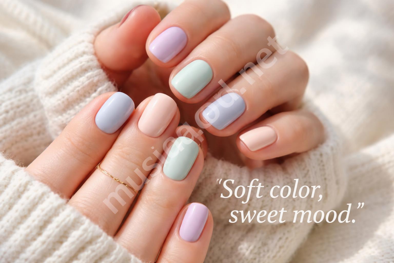 Pastel short teen nails dreamy soft manicure