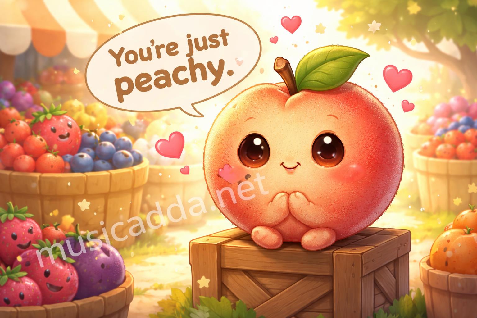 Peach puns simple sweet cartoon