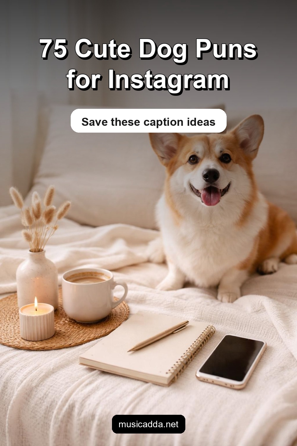 Pinterest image for 75 Cute Dog Puns for Instagram Captions