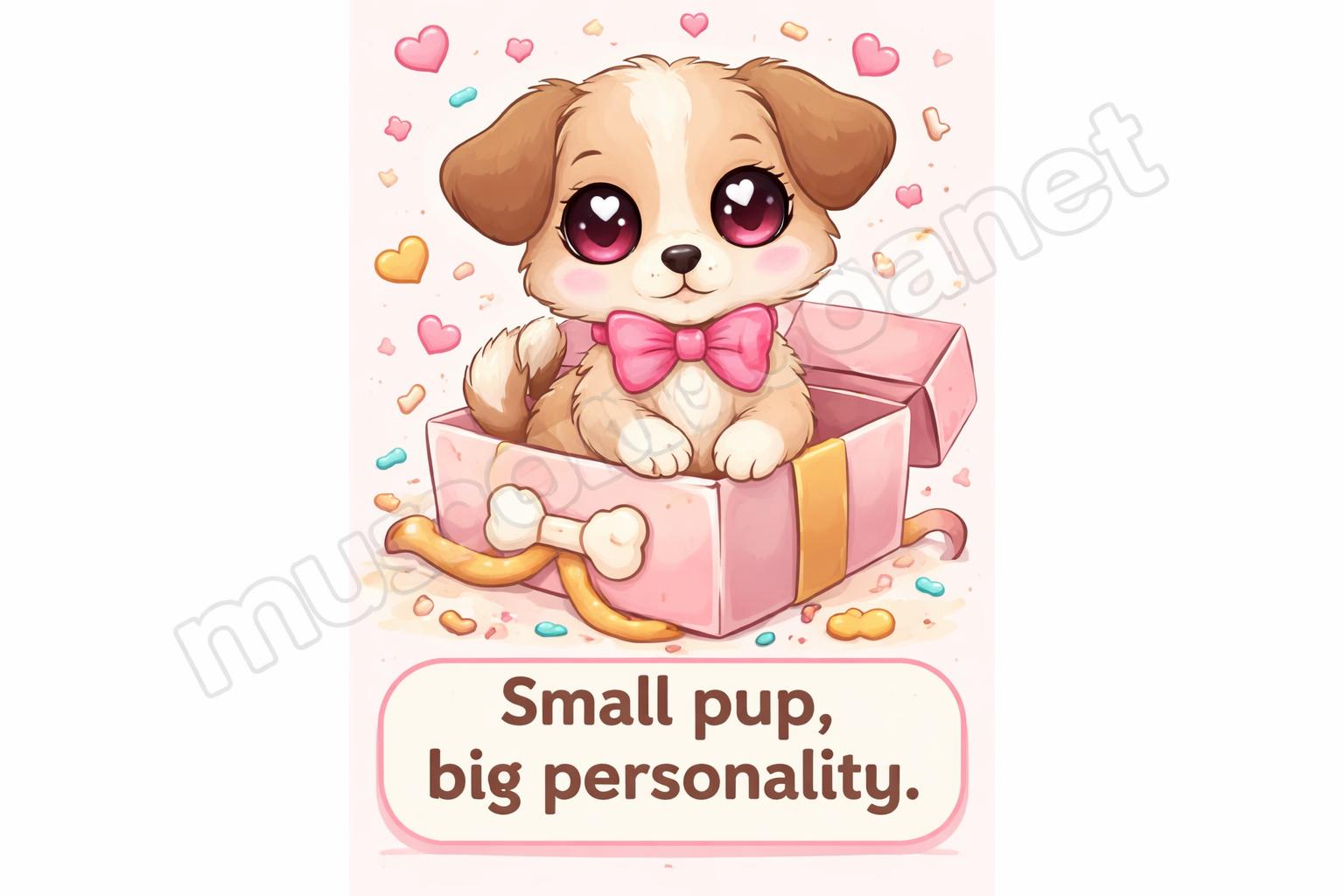 Puppy heart eyes dog pun cartoon