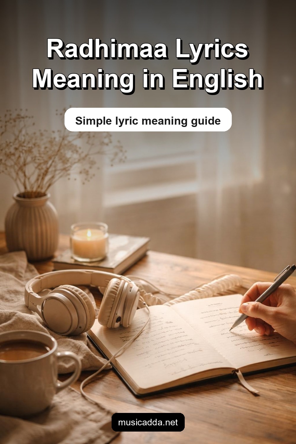 Pinterest image for Radhimaa Song Lyrics Meaning in English