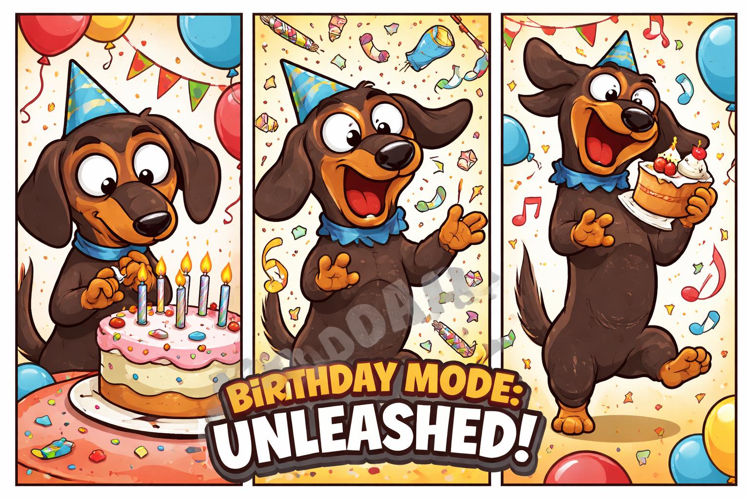 Raise the woof birthday dog cartoon