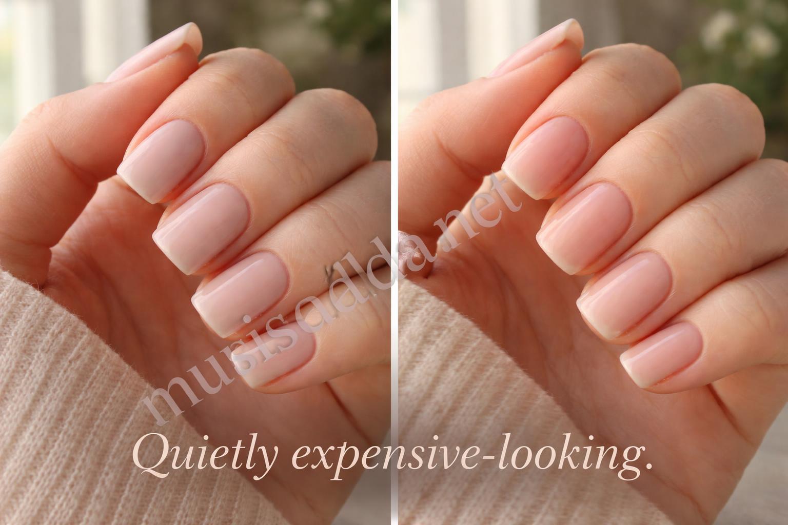 Short square baby boomer press on nails