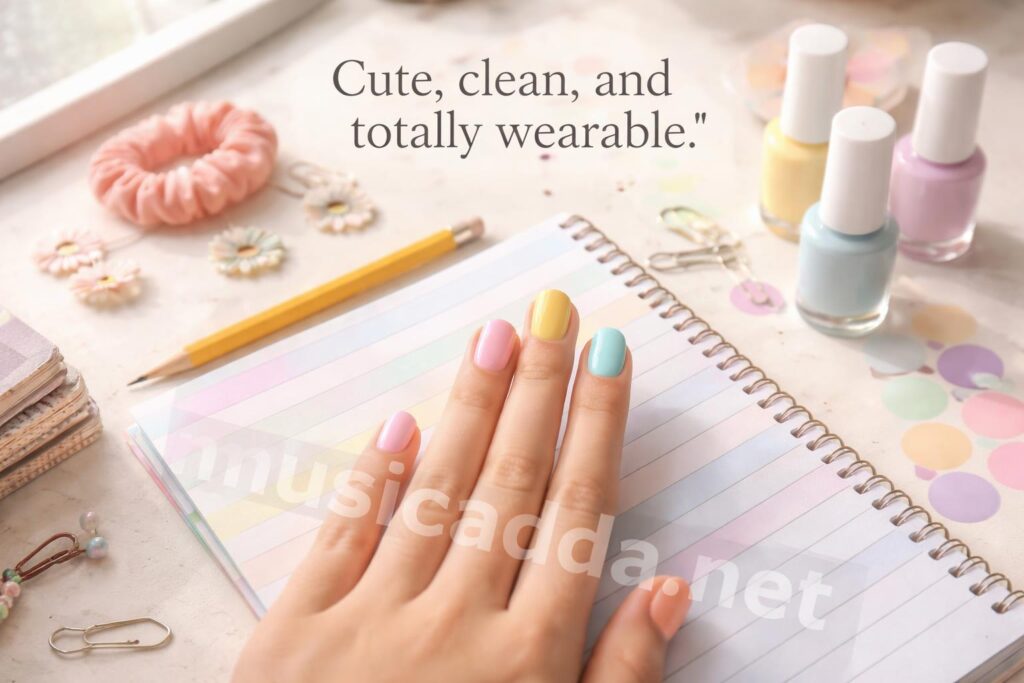 Short teen nails school friendly hero