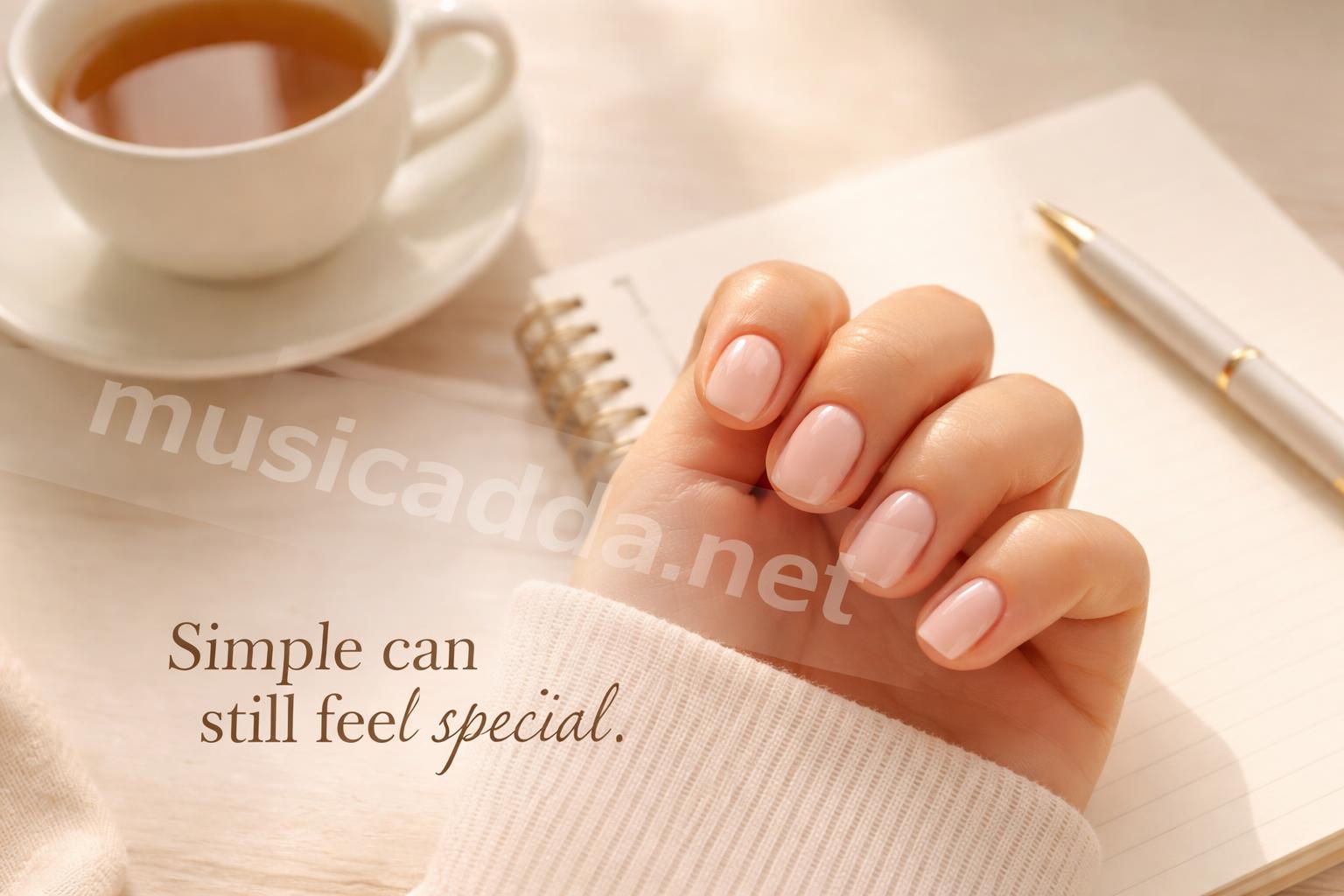 Simple single shade pastel manicure