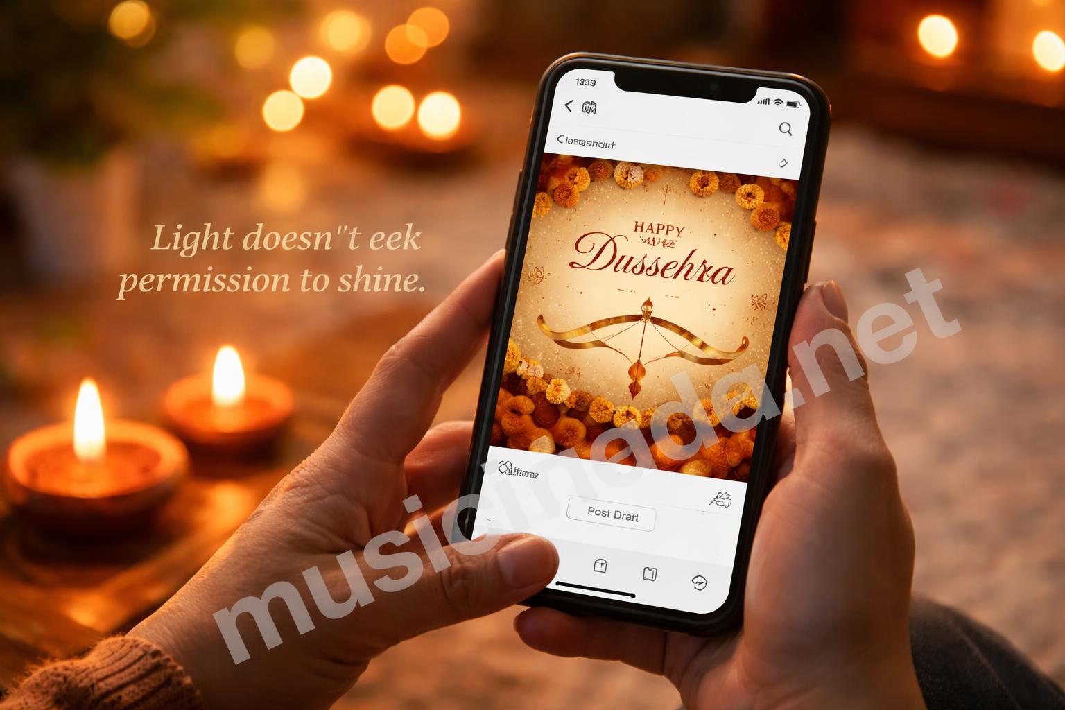 Smartphone capture of dussehra caption ideas