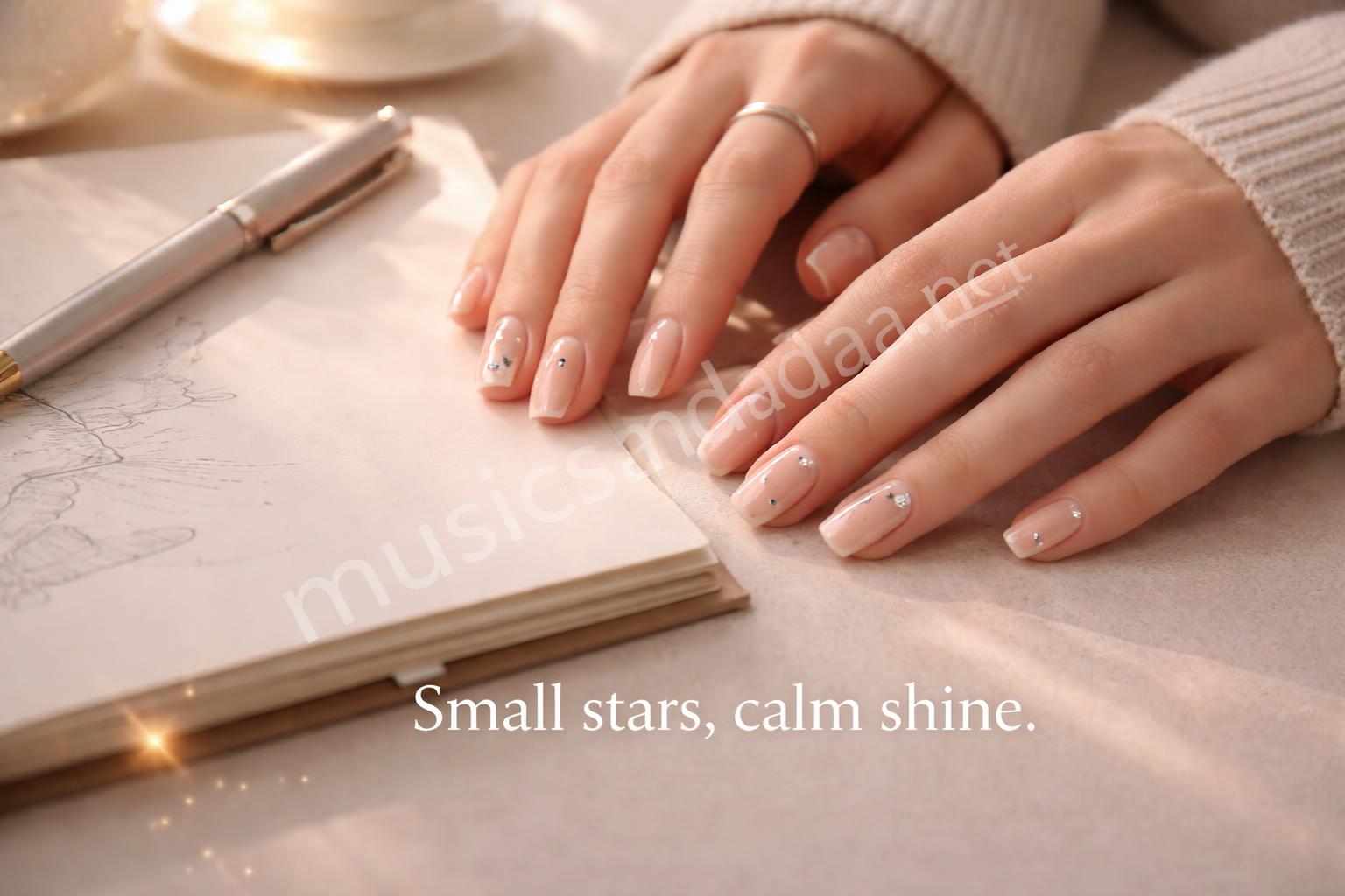 Starry sheer base teen nails