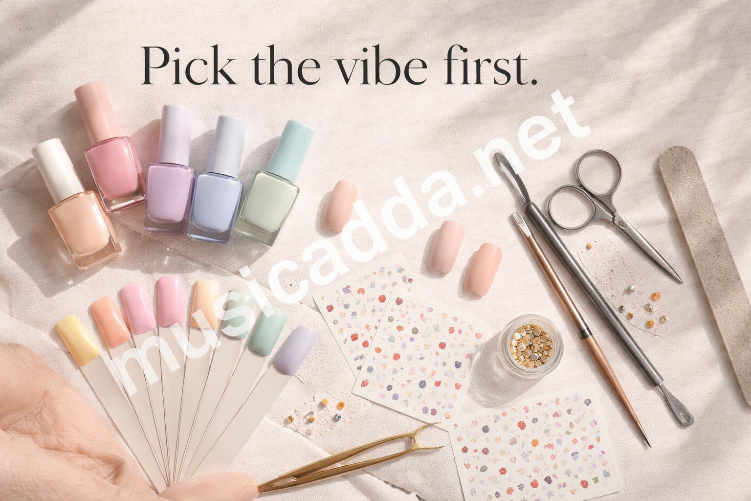 Teen nail style choice flatlay
