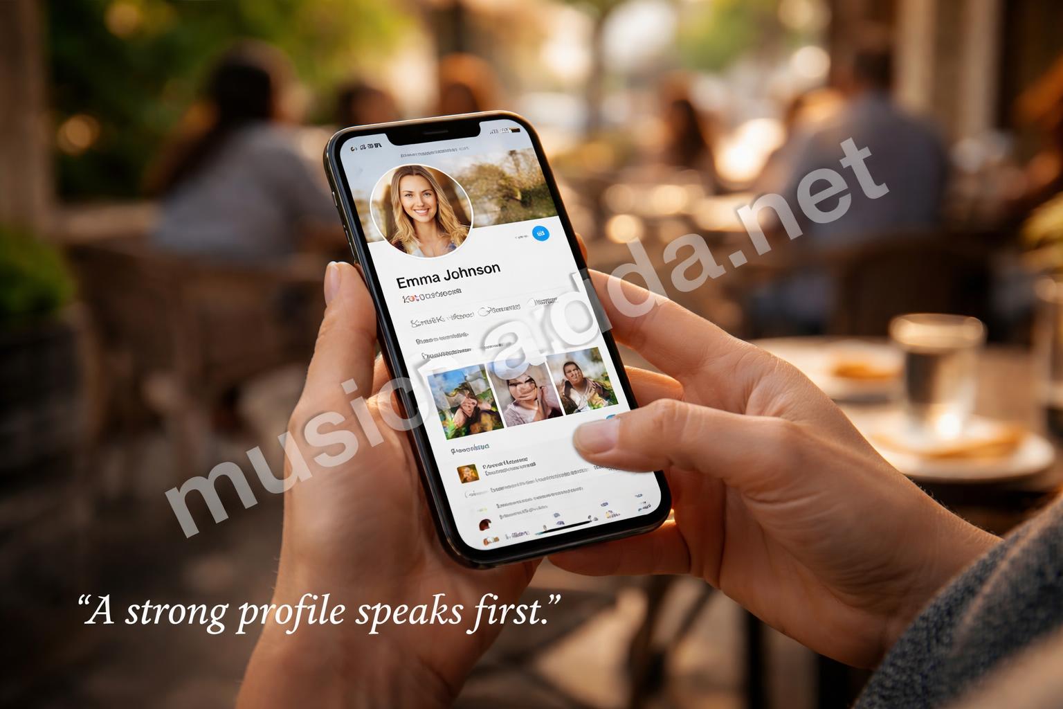 Verified instagram style profile on smartphone