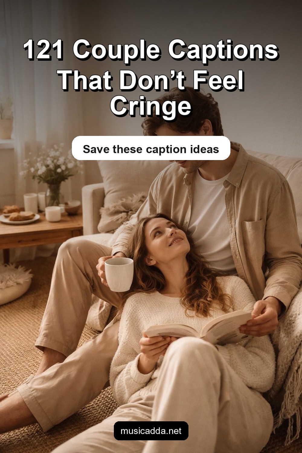 Pinterest image for 121 Aesthetic Couple Captions for Instagram That Aren't Cringe