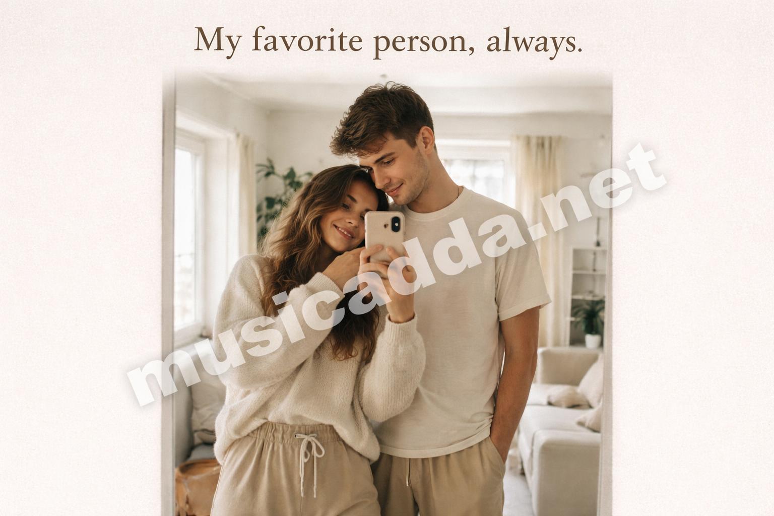 Aesthetic couple selfie love captions mirror shot