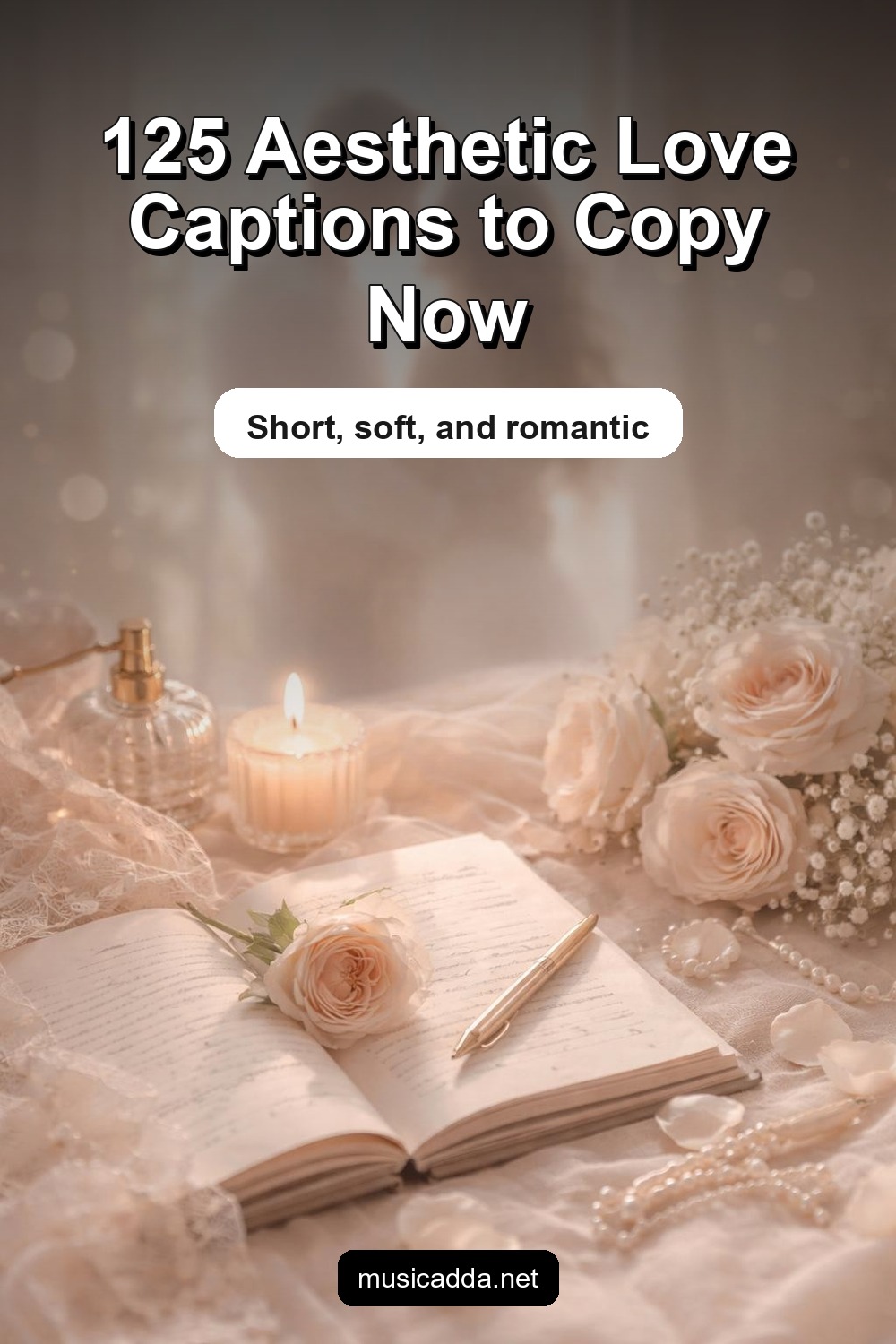 Pinterest image for 125 Short Aesthetic Love Captions You'll Want to Copy Immediately