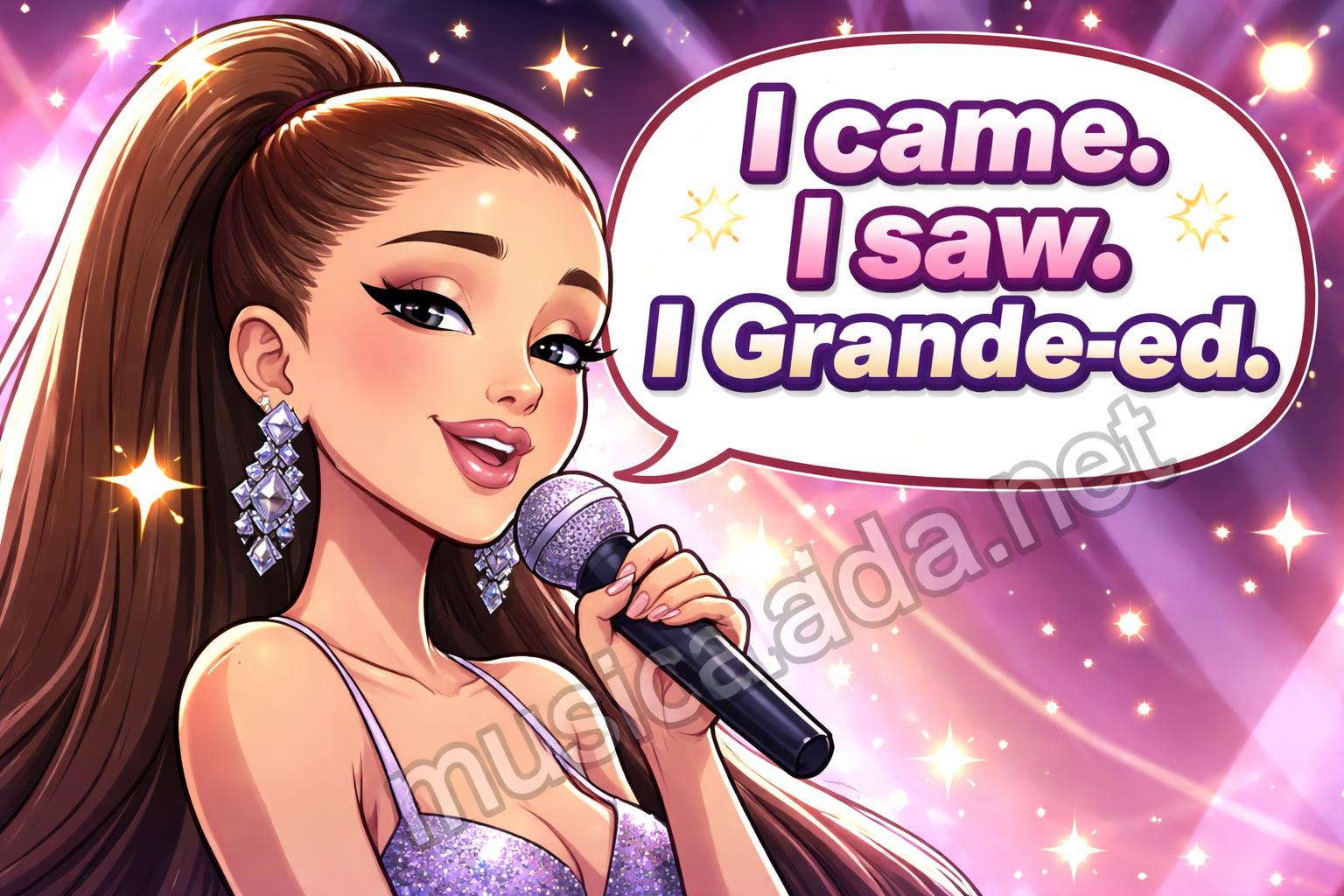 Ariana grande microphone pun cartoon