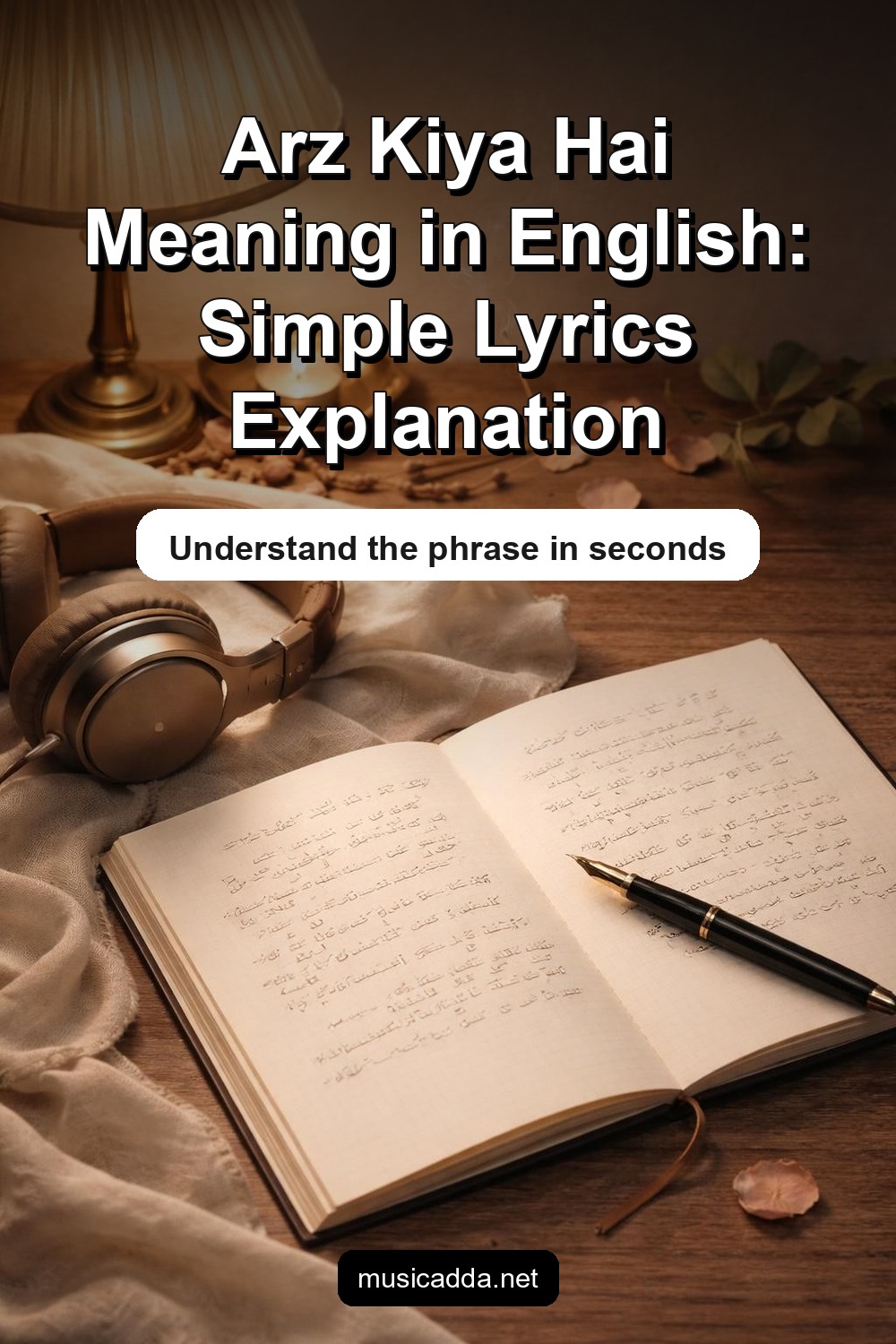 Pinterest image for Arz kiya hai Lyrics Meaning in English: A Simple, Human Reading of the Phrase