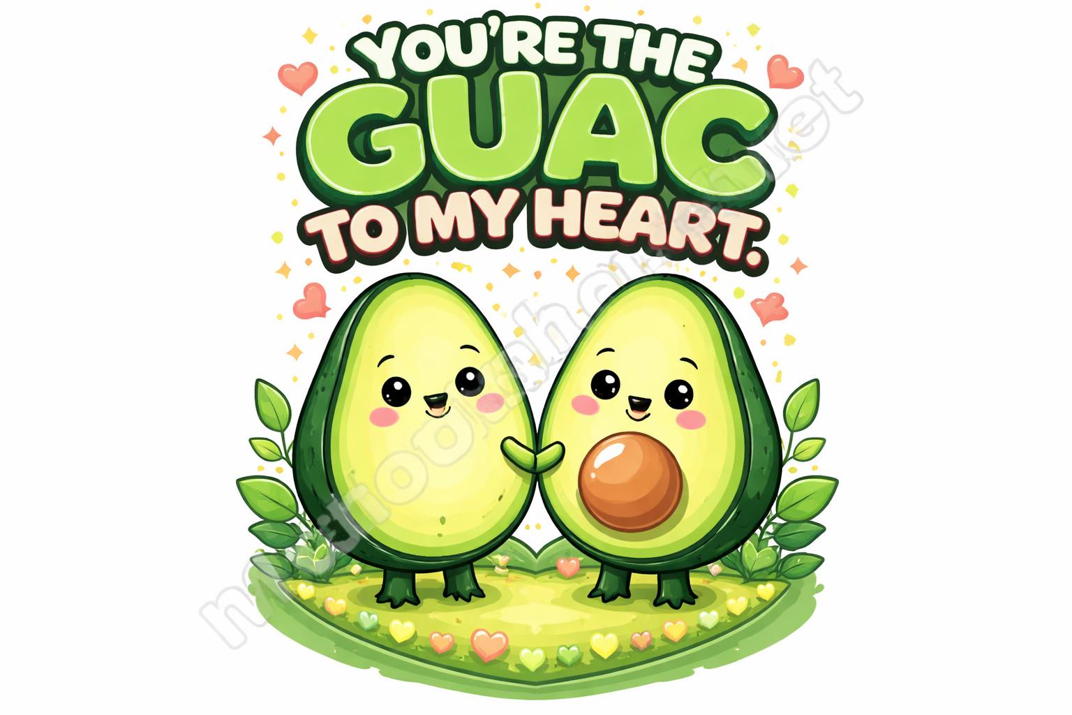 Avocado couple heart pun