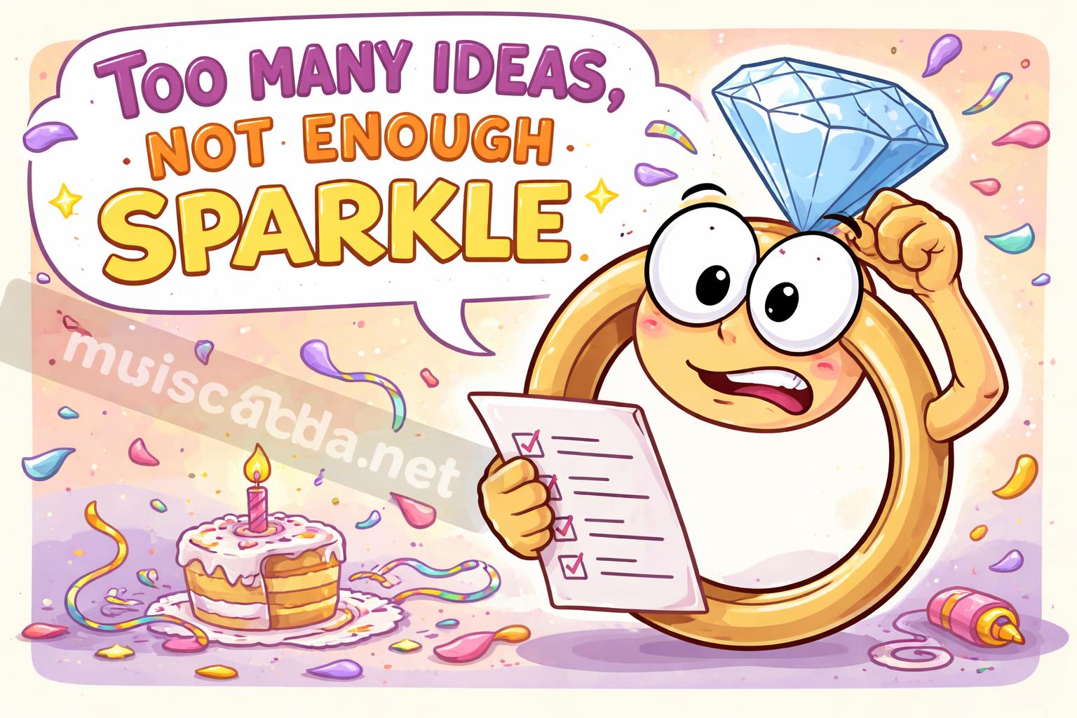 Awkward engagement pun mistake cartoon