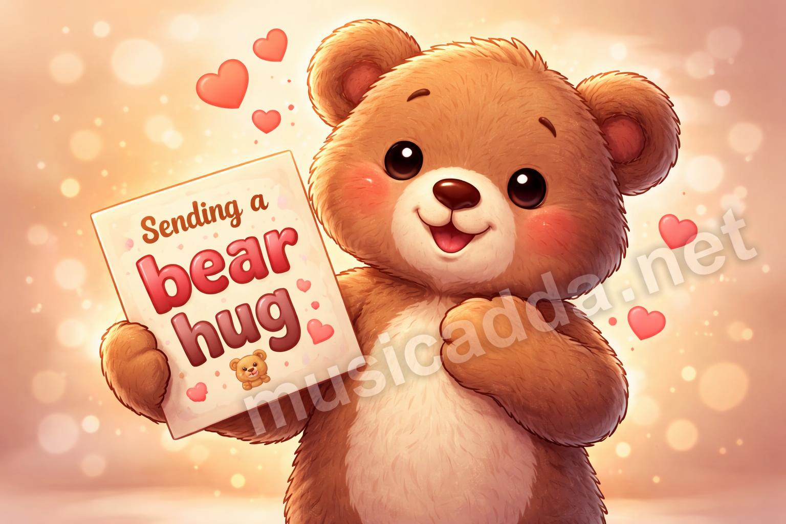 Bear card bear hug cartoon