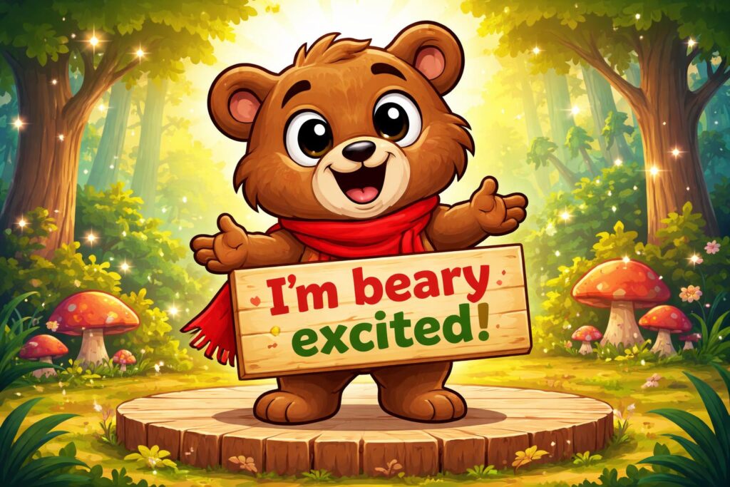 Bear puns hero cartoon