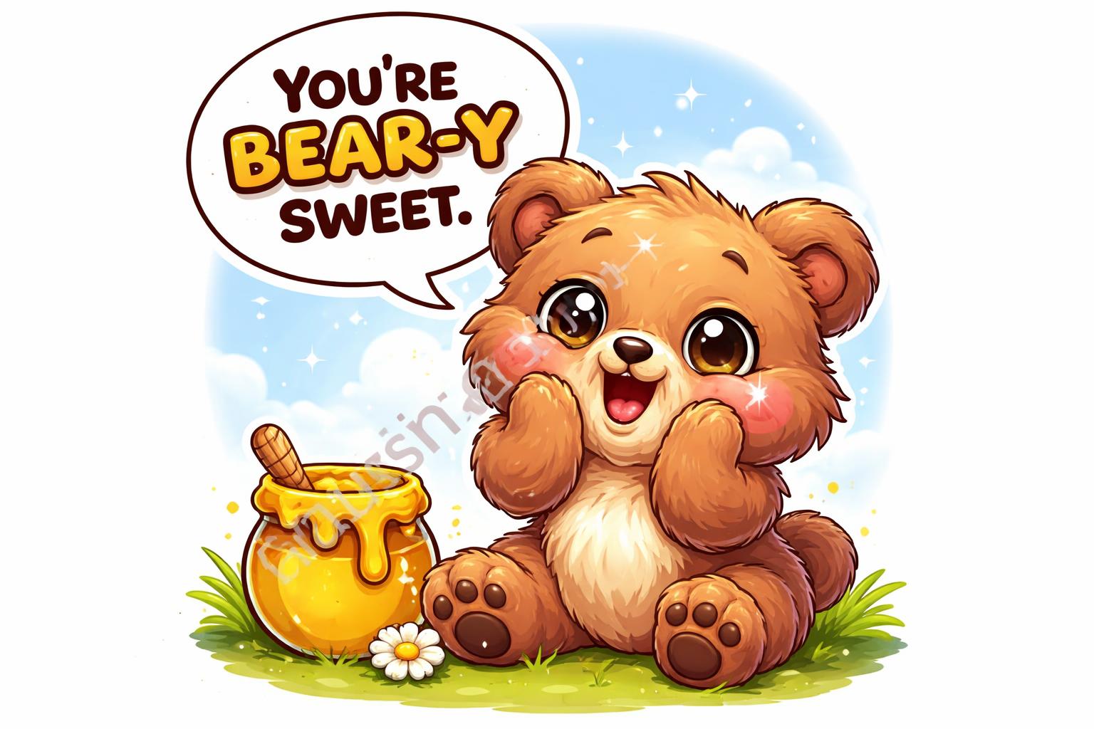 Beary sweet bear reaction cartoon