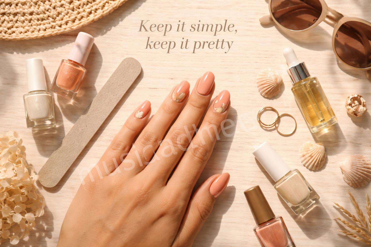 Best summer nail color combinations flat lay