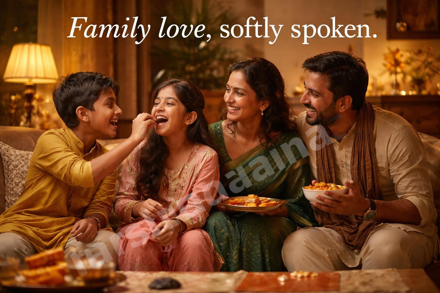 Bhai dooj family celebration evening scene