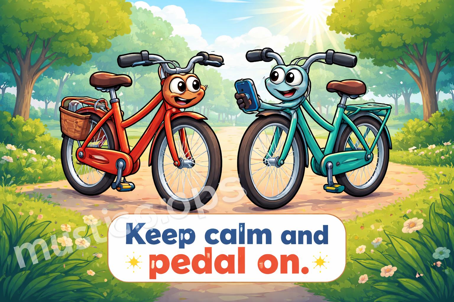 Bike captions text message cartoon