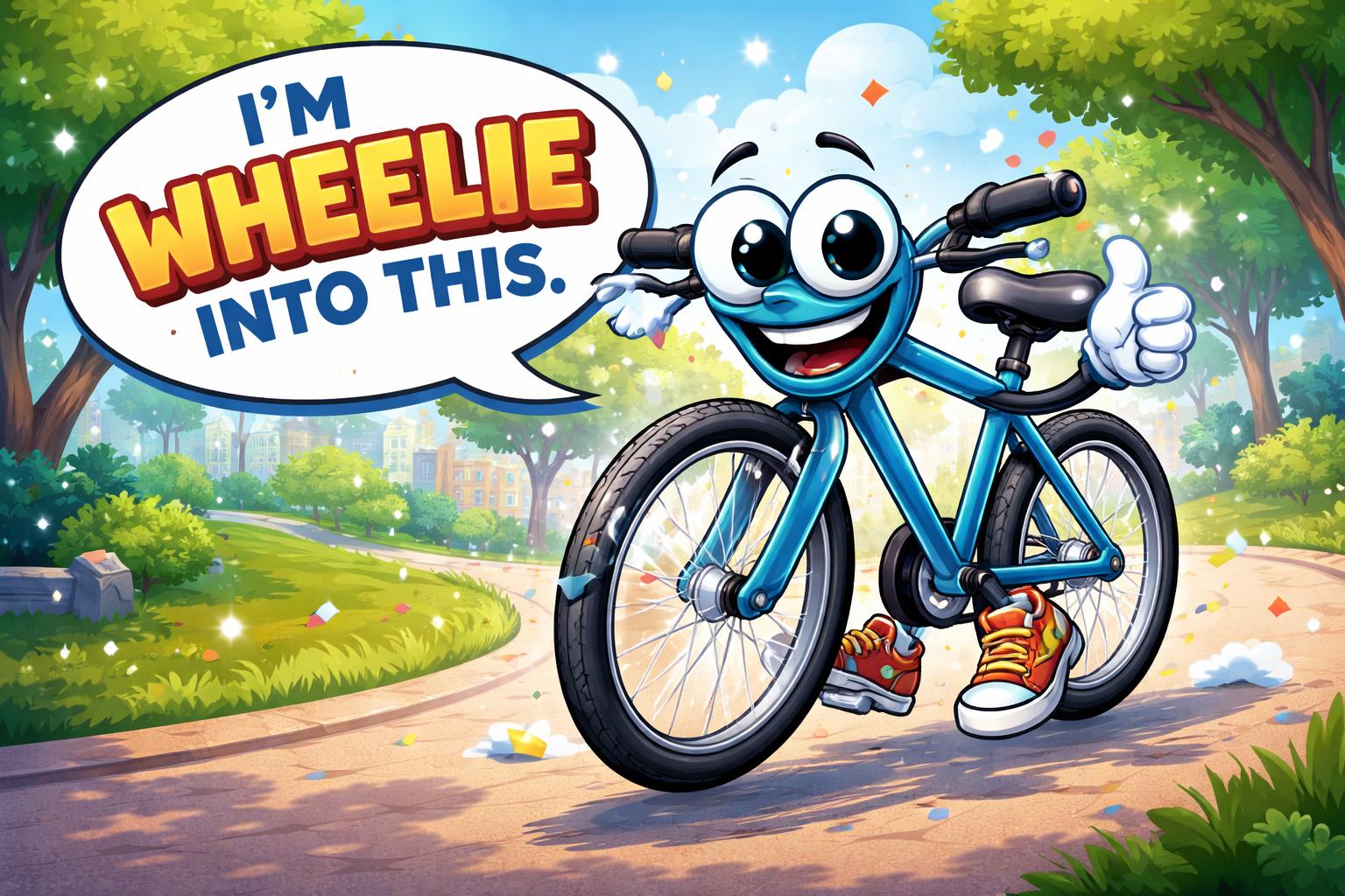 Bike puns hero cartoon laughter