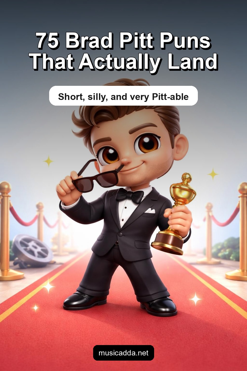 Pinterest image for 75 Brad Pitt Puns That Are the Pitts—in the Best Way