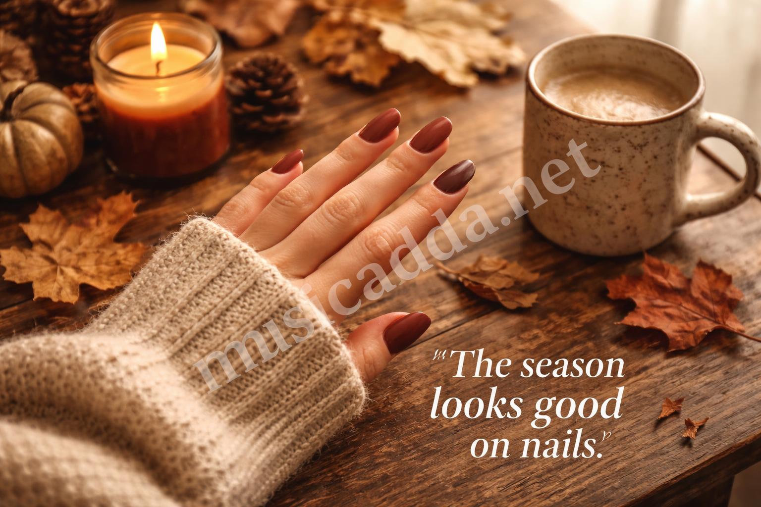 Brown burgundy fall nails pinterest style lifestyle