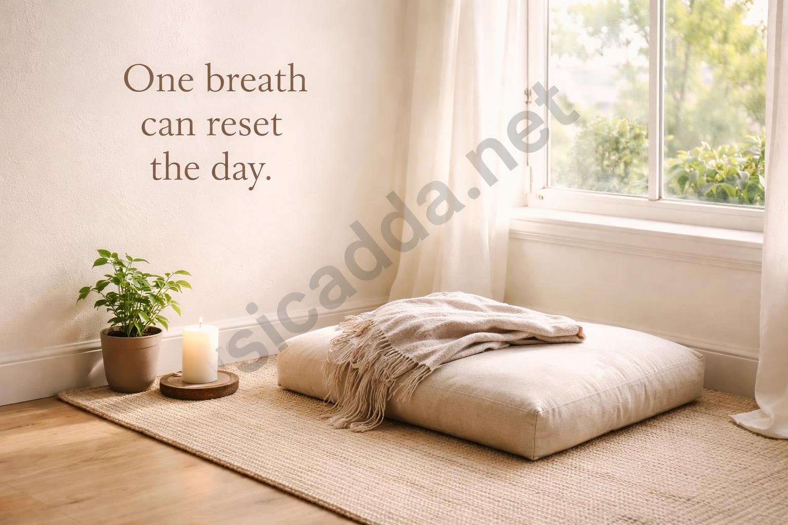 Buddha purnima meditation space bright window