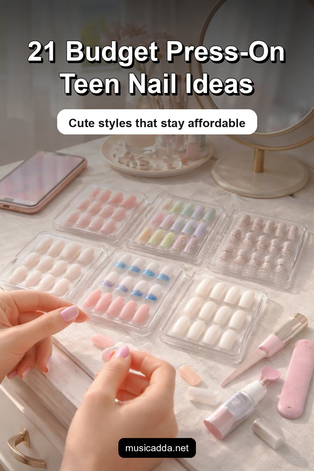 Pinterest image for 21 Best Press-On Teen Nails You Can Buy on a Budget