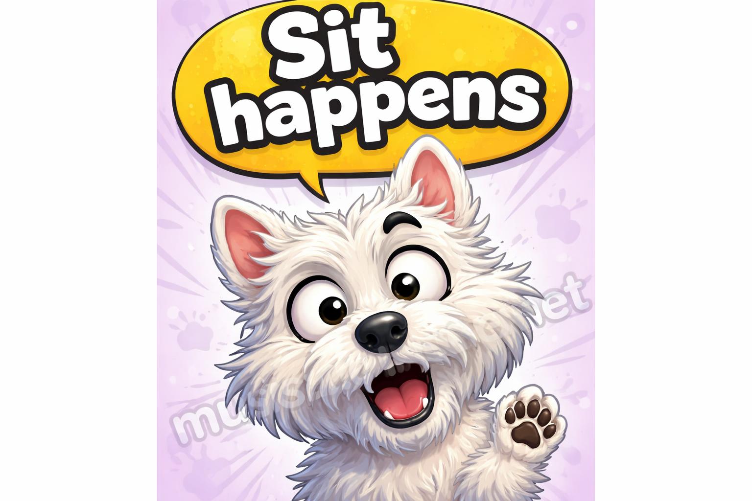 Cartoon dog pun closeup