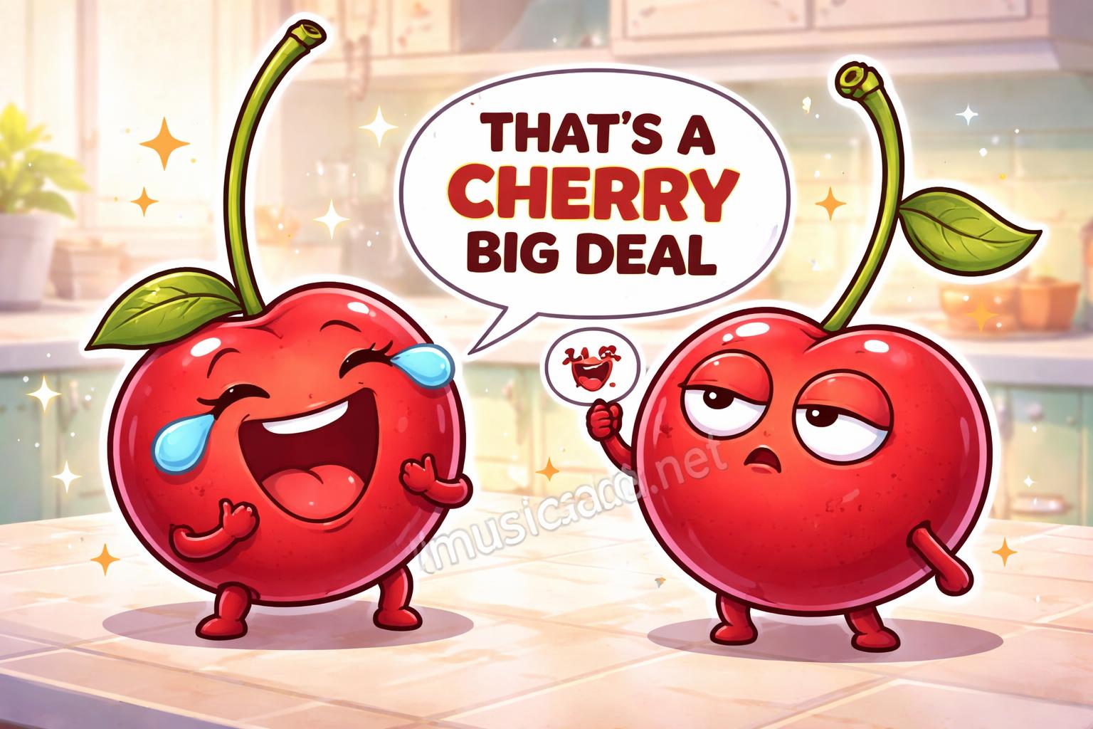 Cherry puns funny cartoon reaction
